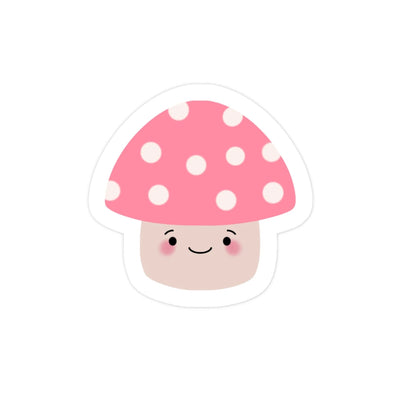 Cute Kawaii Pink Mushroom Vinyl Sticker