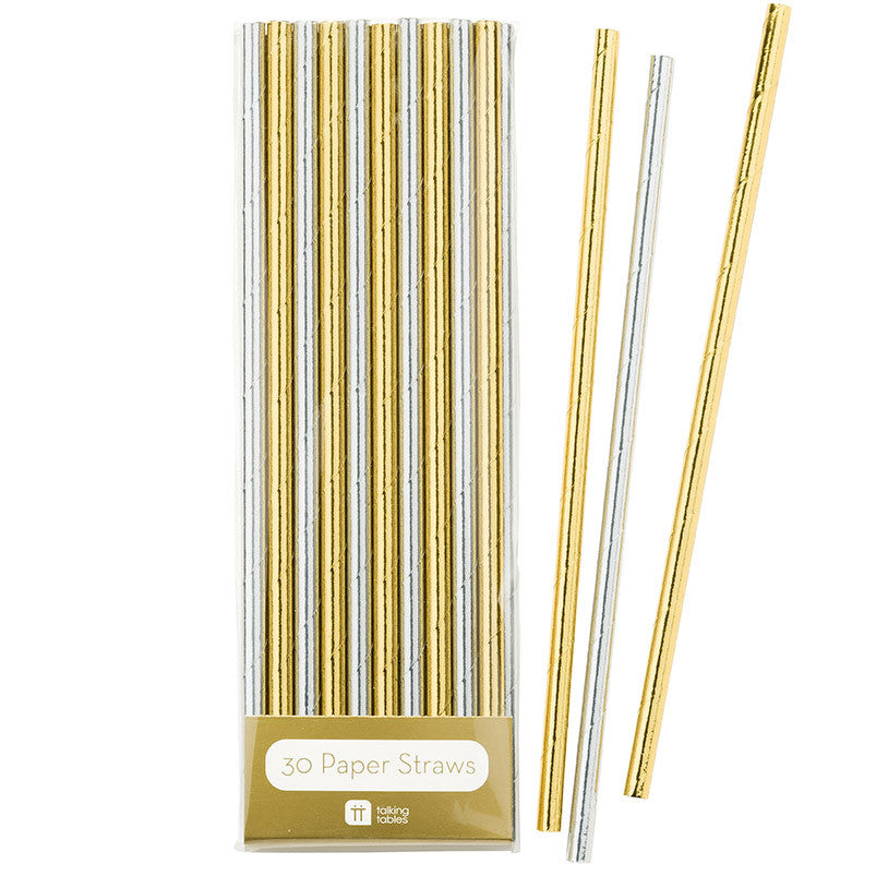 Gold & Silver Foil Straws, TT-Talking Tables, Putti Fine Furnishings