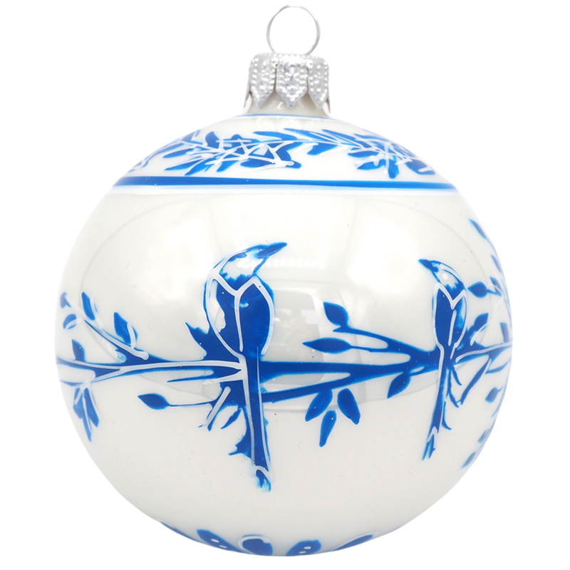 Holland Delft Blue Glass Ball Ornament