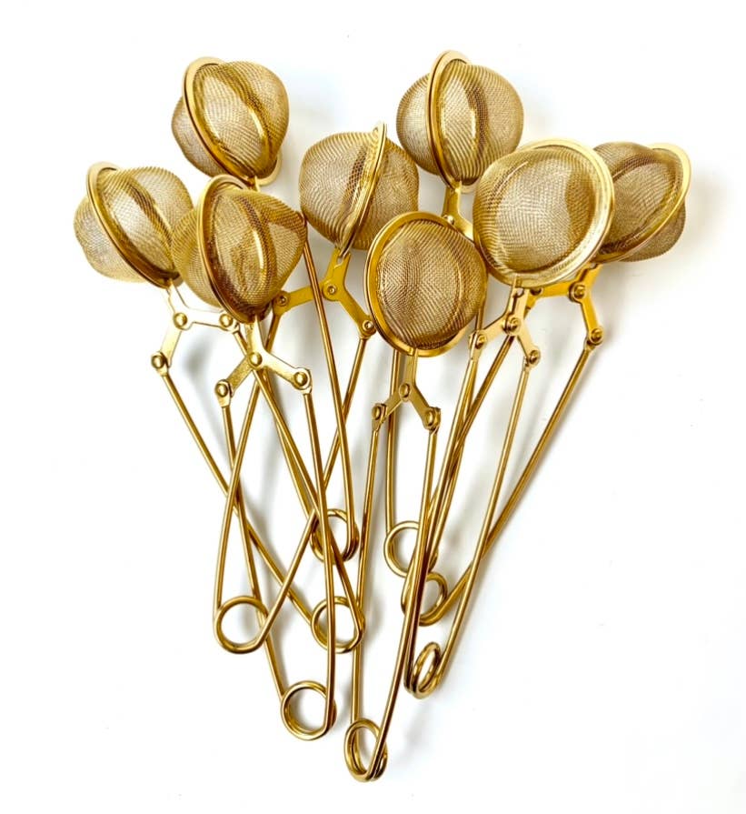 Gold Ball Tea Infuser Tongs