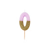 "We Heart Birthdays" Pink Glitter Number Candle - Zero, TT-Talking Tables, Putti Fine Furnishings
