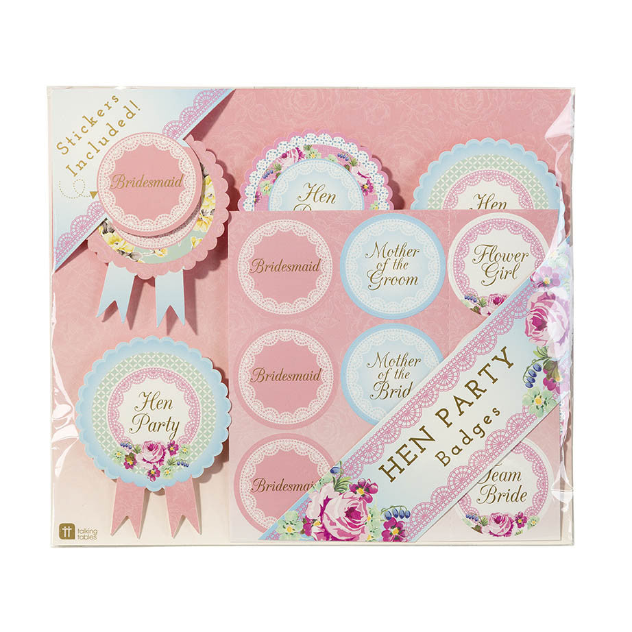 Truly Hen Party "Wedding Party" Badges -  Party Supplies - Talking Tables - Putti Fine Furnishings Toronto Canada - 1