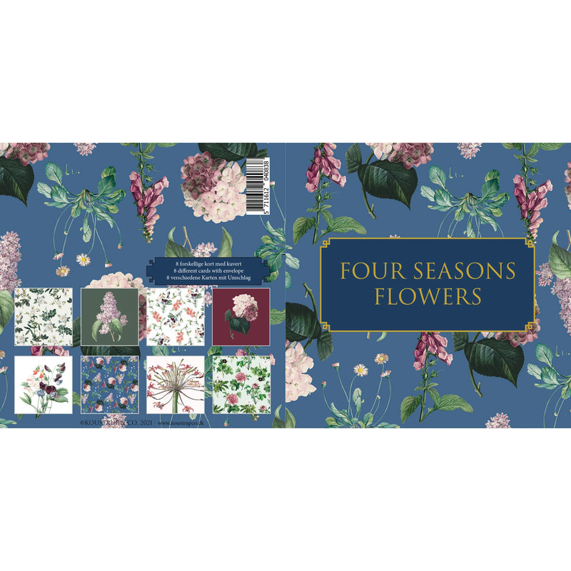 Four Season Flowers Square Note Cards