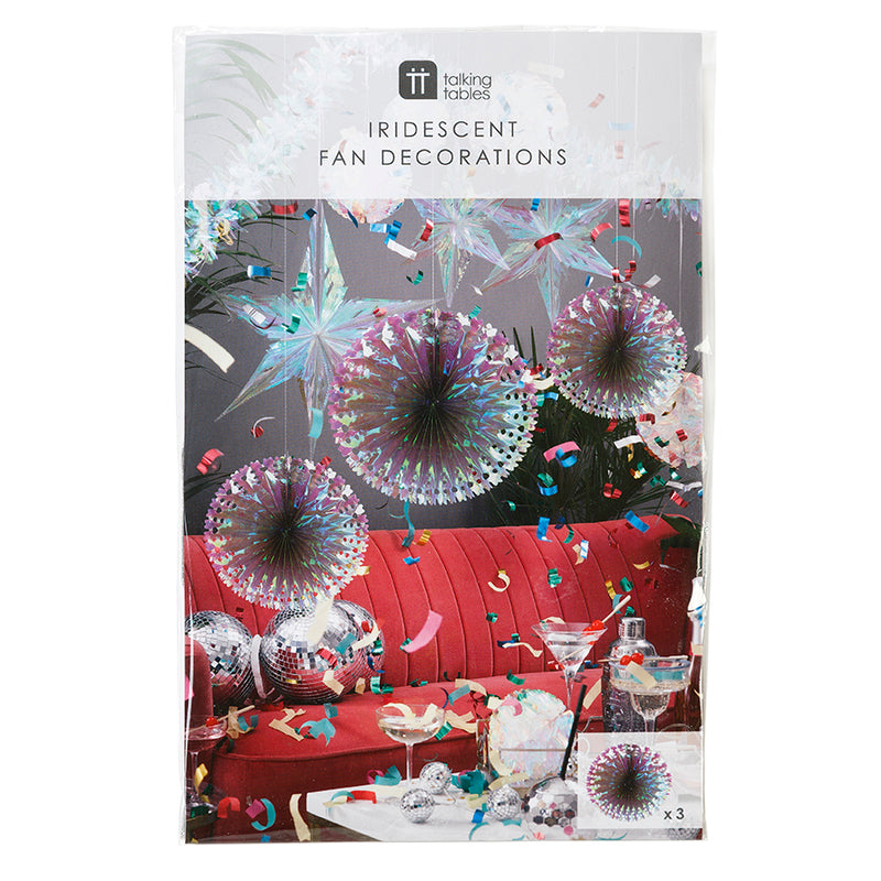  Decedant Decs Iridescent Fan Decorations, TT-Talking Tables, Putti Fine Furnishings