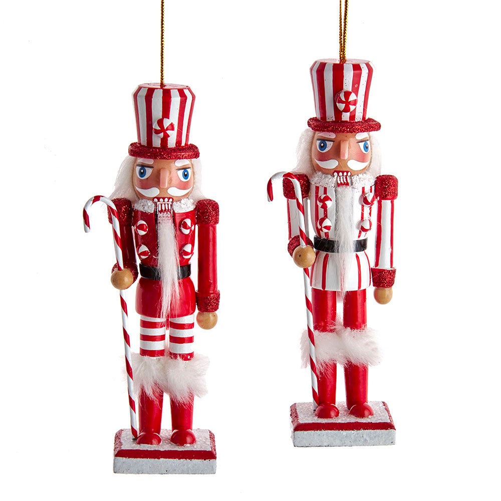 Peppermint Wooden Nutcraacker Ornaments | Putti Christmas Canada