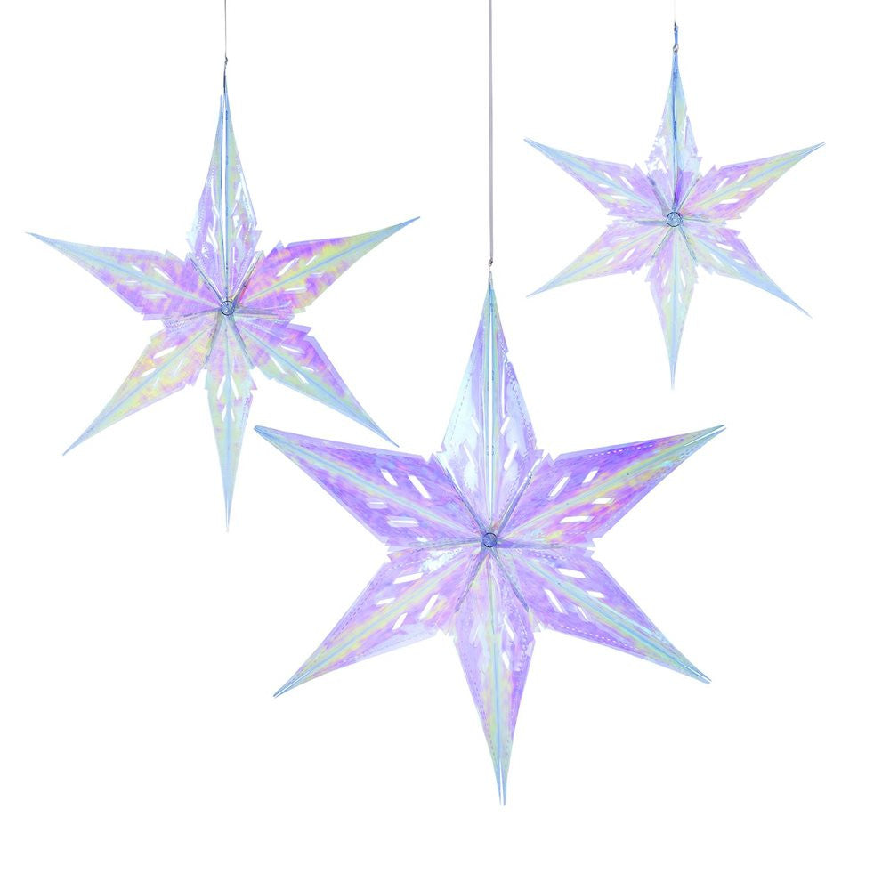  Decedant Decs Iridescent Star Decorations, TT-Talking Tables, Putti Fine Furnishings