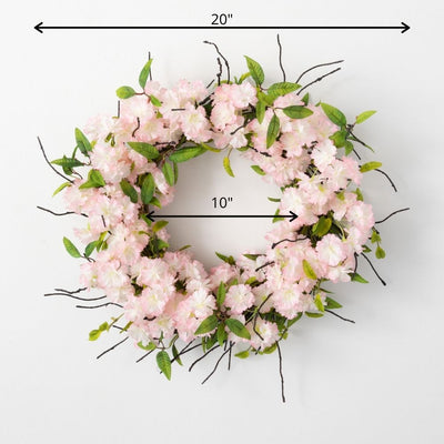 Pink Apple Blossom Wreath