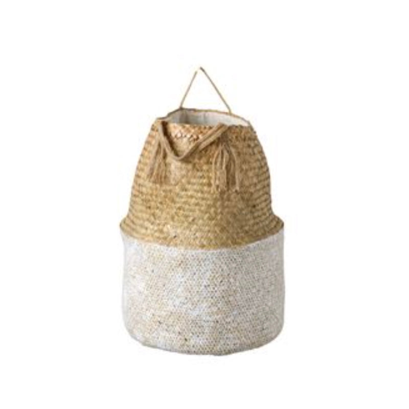 White and Natural Seagrass Baskets with Handles, CCO-Creative Co-op - Design Home, Putti Fine Furnishings