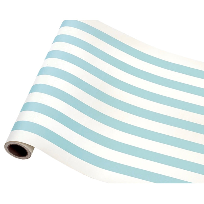 Hester & Cook Classic Stripe Paper Table Runner - Seafoam Blue