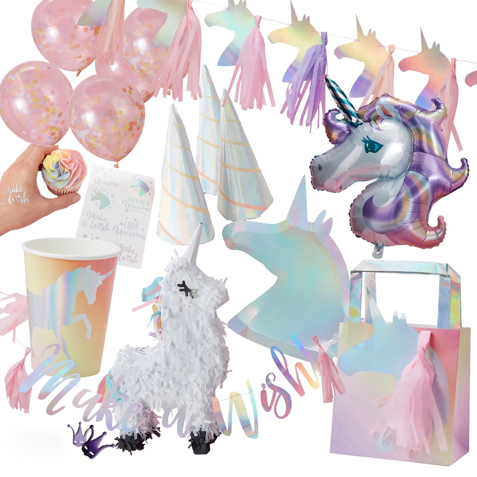 "Make a Wish" Unicorn Tassel Paper Cups