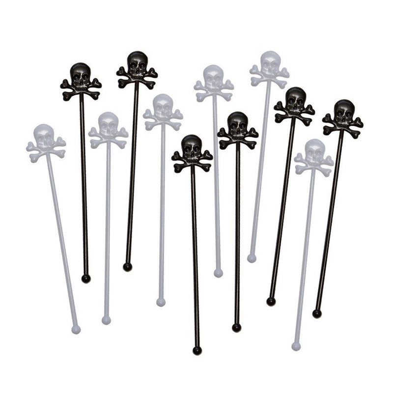Black and White Skull and Crossbone Retro Cocktail Stirrers, PP-Party Partners - Estelle Gifts, Putti Fine Furnishings
