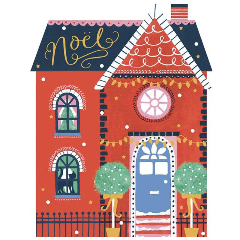 Trio of Christmas Houses Boxed Greeting Cards