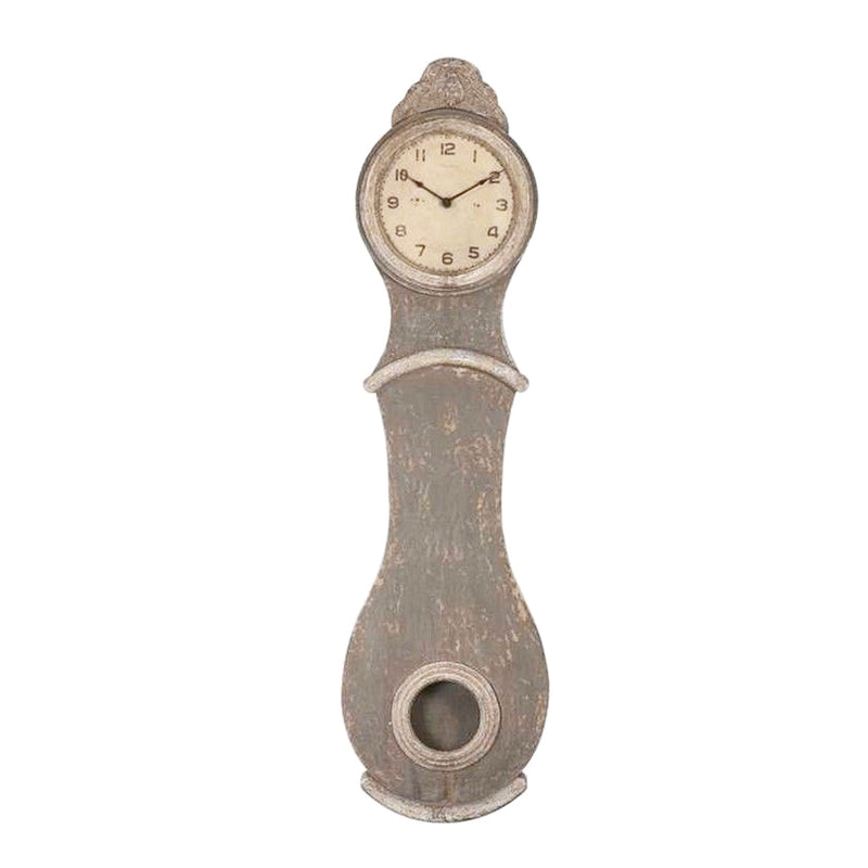 Creative Co op Grey Distressed Wood Wall Clock Putti Fine Furnishings