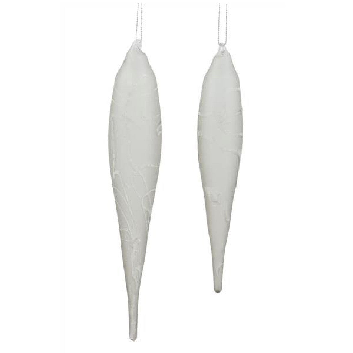 Jim Marvin "Winter Twig" Glass Icicle Ornament - Stone Grey, JM-Jim Marvin, Putti Fine Furnishings
