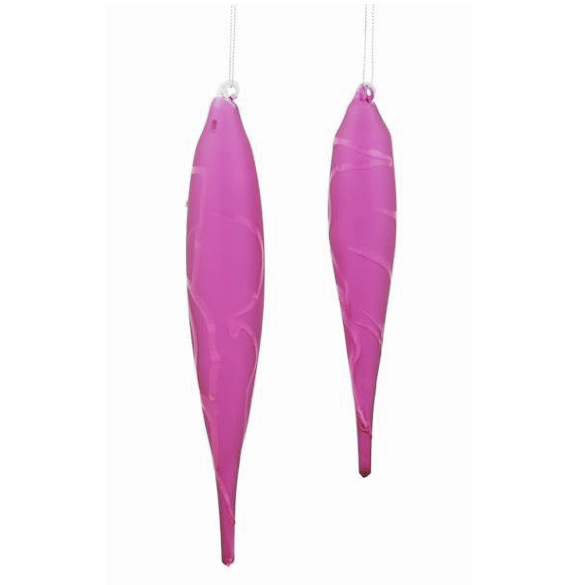 Jim Marvin "Winter Twig" Glass Icicle Ornament -Magenta, JM-Jim Marvin, Putti Fine Furnishings