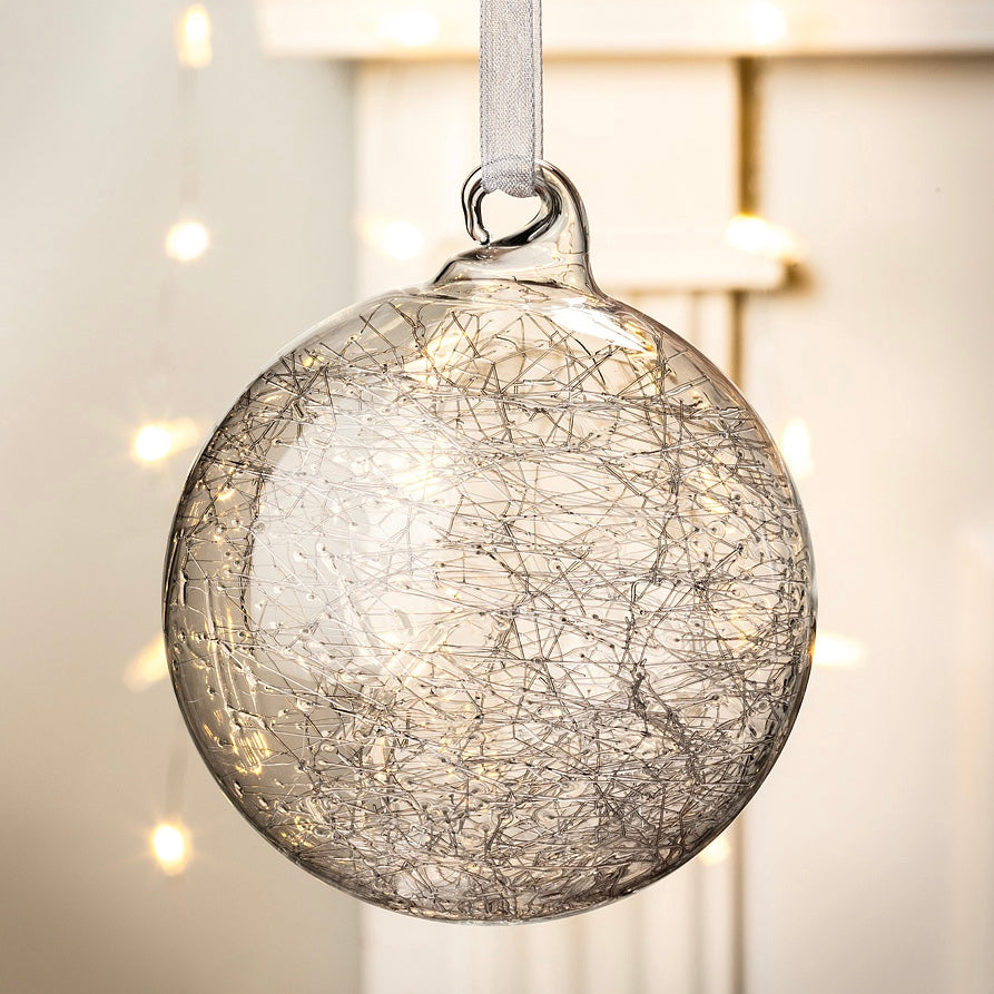 Glass Ball Ornament with Glass Threads | Putti Christmas Celebrations