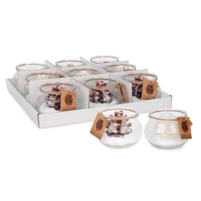 Pinecone in Glass Votive Candle | Putti Christmas Canada