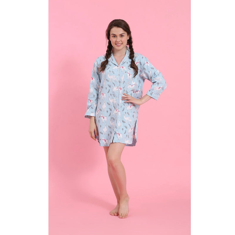 Mahogany "Llama" Flannel Nightshirt - Putti Fine Fashions Canada