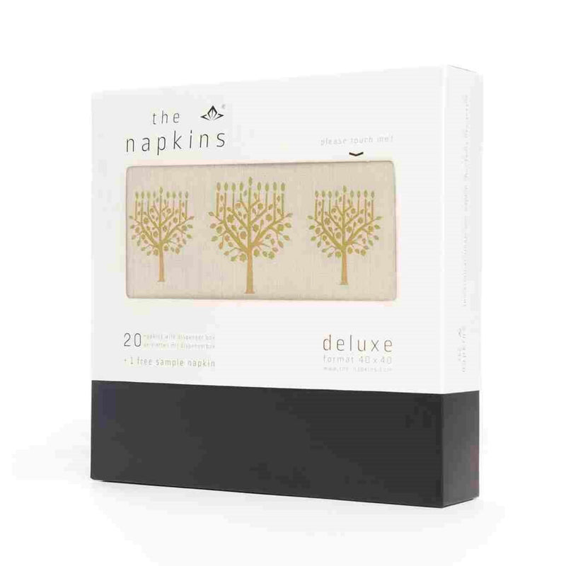 The Napkins "Holiday Menorah" Gold & White - Dinner | Putti Canada