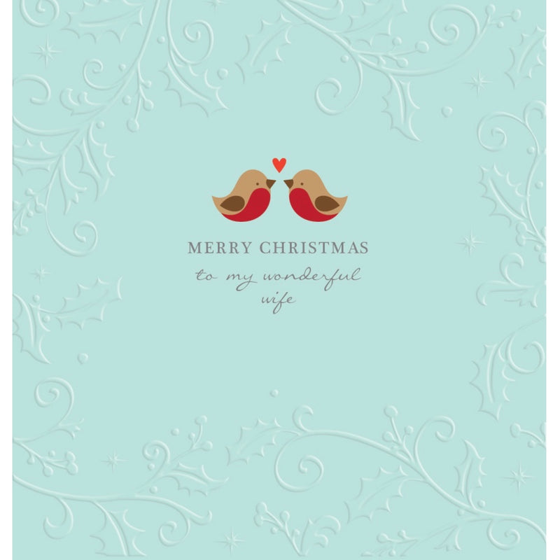 "Merry Christmas to my Wonderful Wife" Birds Greeting Card