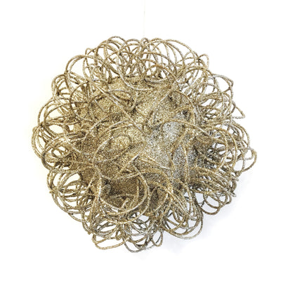 Jim Marvin Glitter Wire  Ball Ornament - Champagne Gold, JM-Jim Marvin, Putti Fine Furnishings