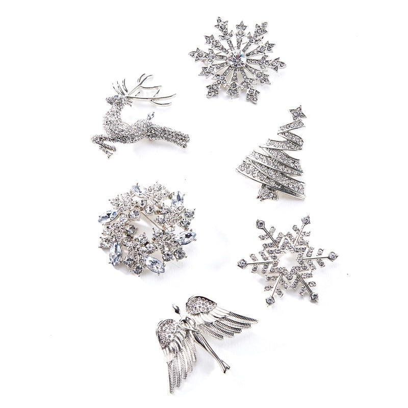 Crystal Snowflake Christmas Brooch | Putti Fine Fashions