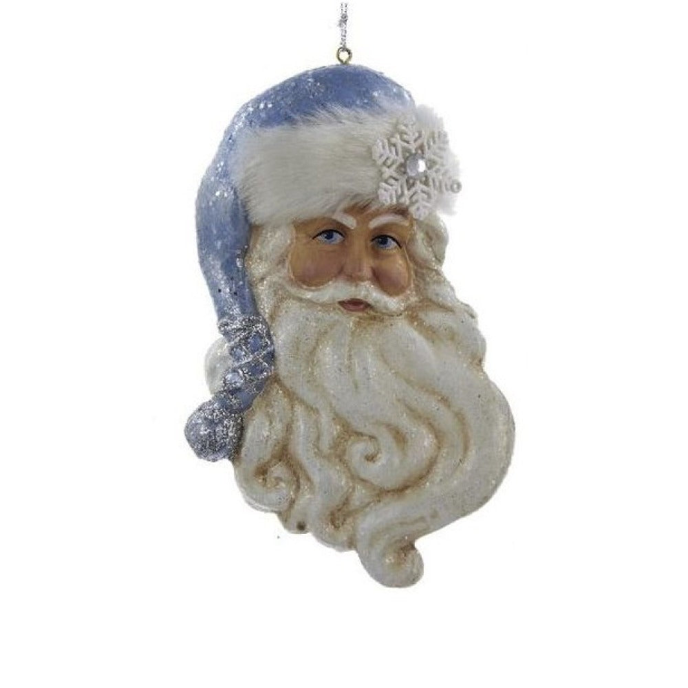 Kurt Adler Frosted Kingdom Santa Head Ornament