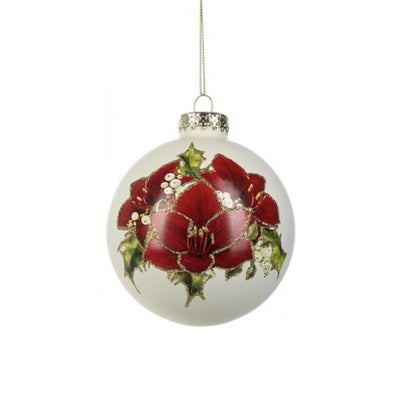Amaryllis Glass Ball Ornament