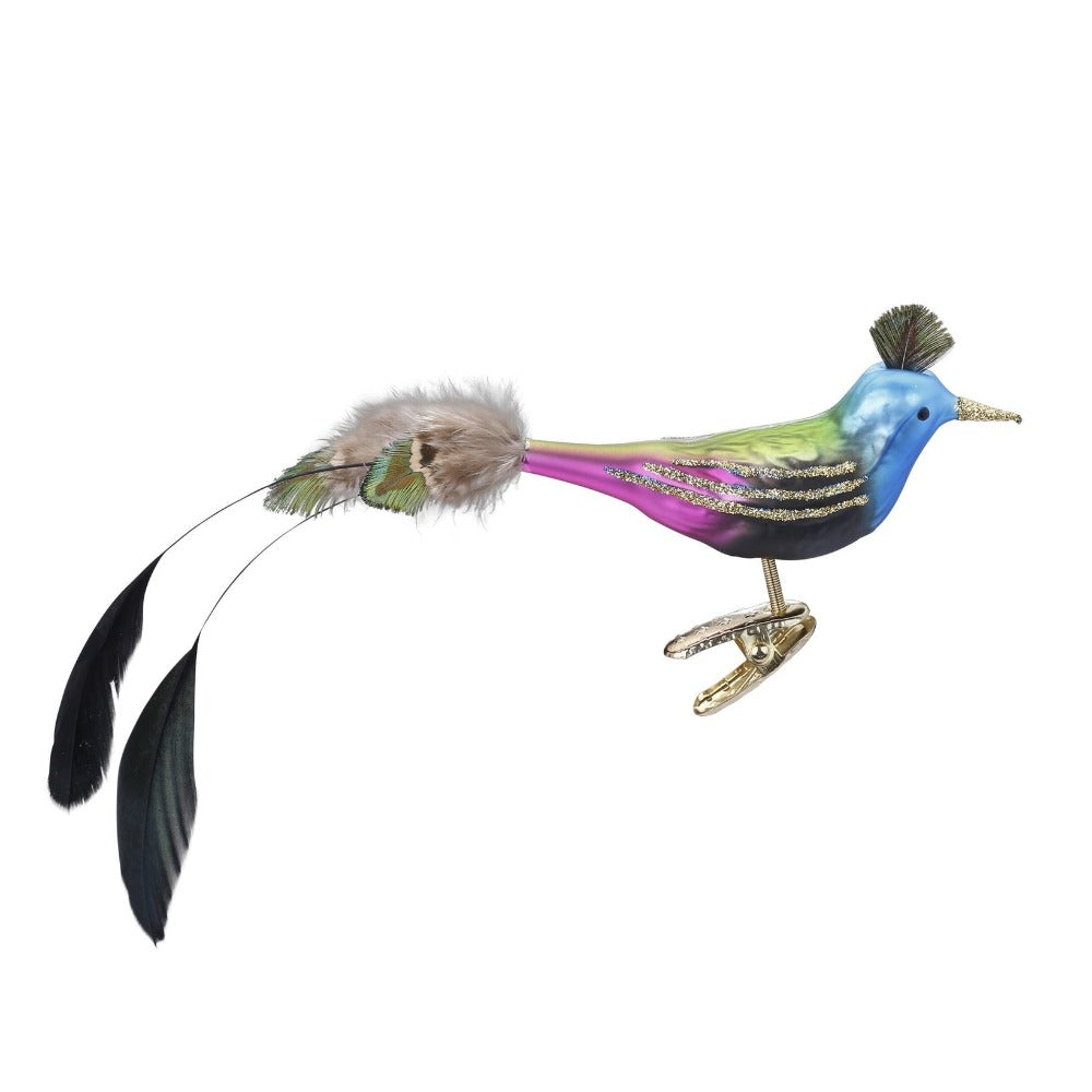 Glass Feather Birds with Clip