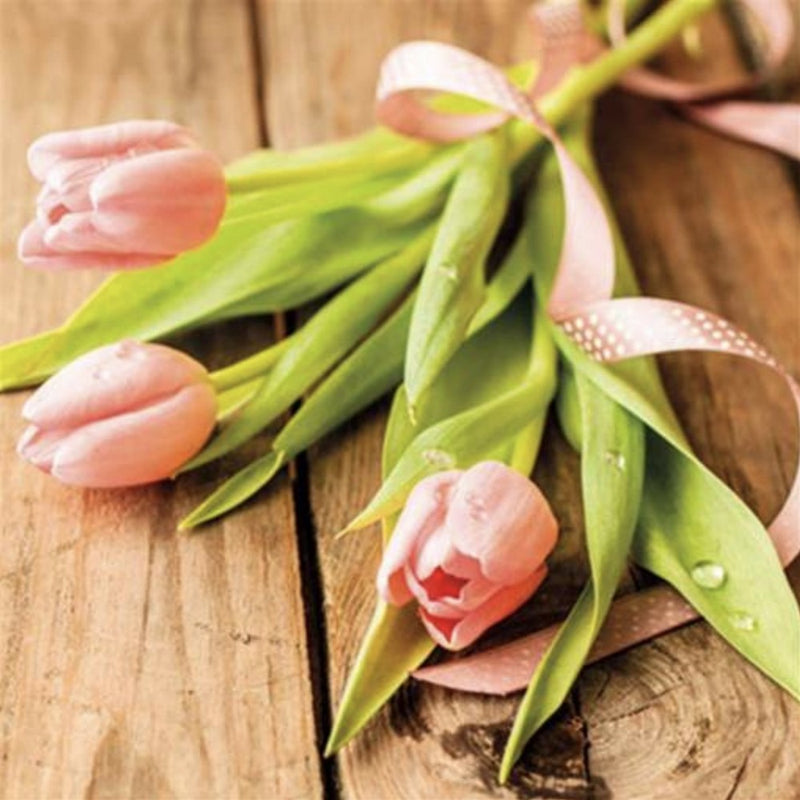 Bouquet of Pink Tulips Greeting Card