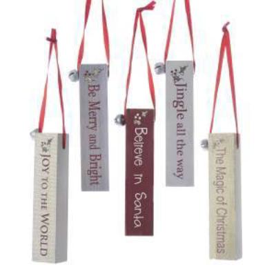 Wooden Block With Saying Ornaments