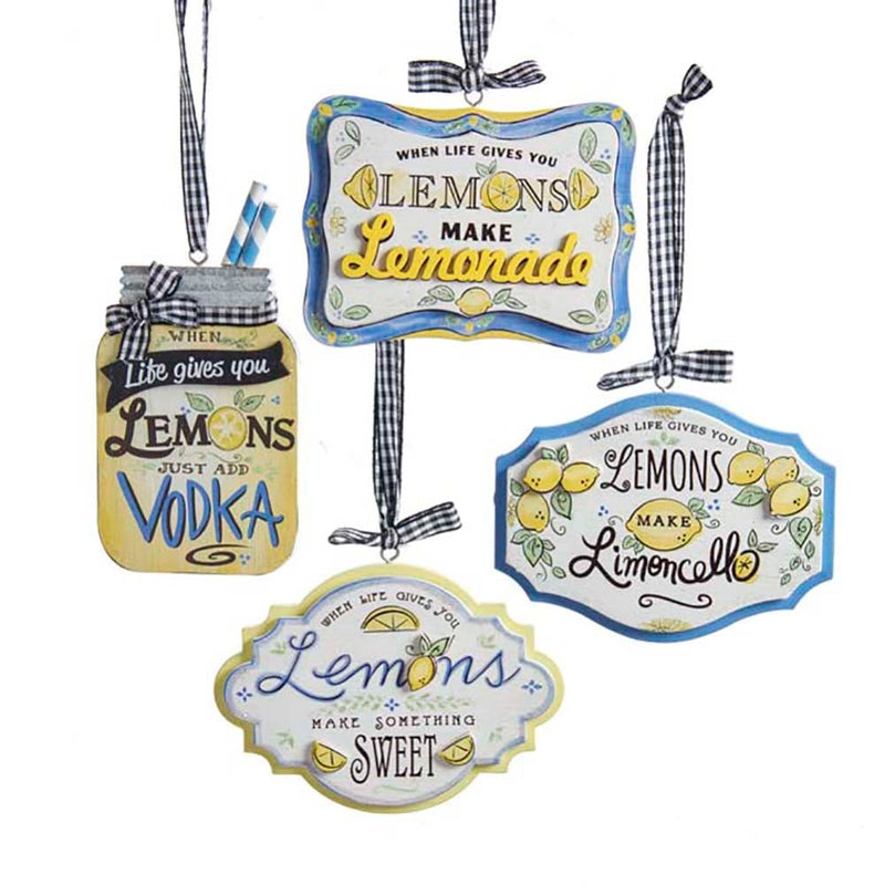 Kurt Adler Wooden Lemon Sign Ornament