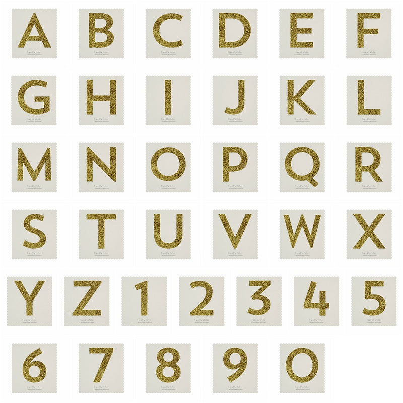 Chunky Gold Glitter Four Sticker -  Party Supplies - MM-Meri Meri UK - Putti Fine Furnishings Toronto Canada