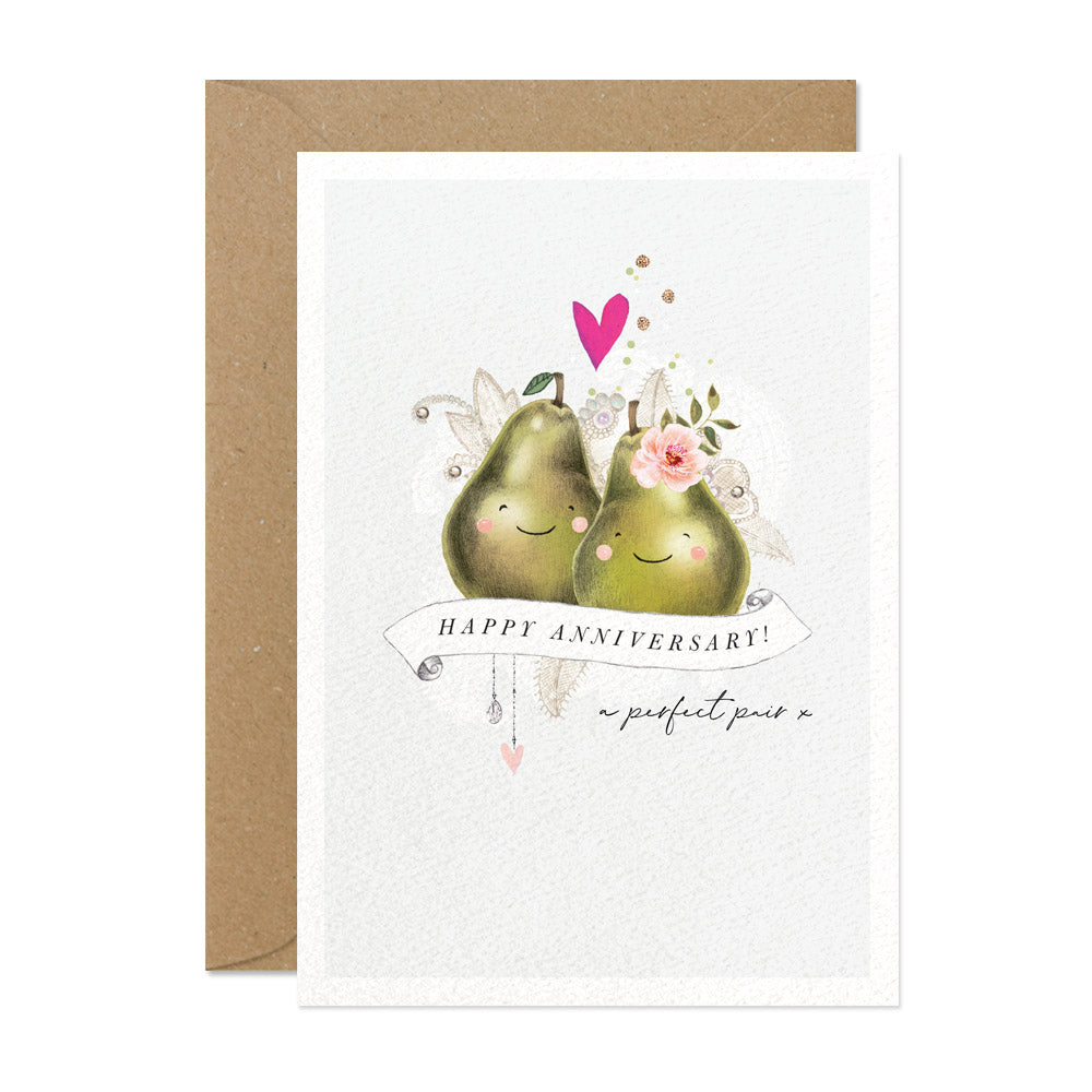 Stephanie Davies Happy Anniversary" Pears Greeting Card | Putti
