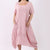 Linen Dress with Sleeves - Pink