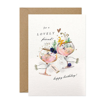 "Lovely Friend" Birthday Cocktail Greeting Card | Putti Celebrations