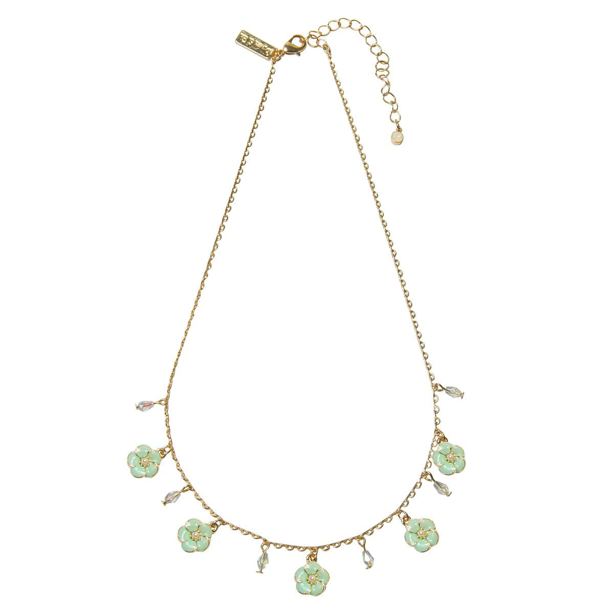 Lovett & Co. Small Rose Necklace in Mint  Enamel | Putti Fine Fashions 