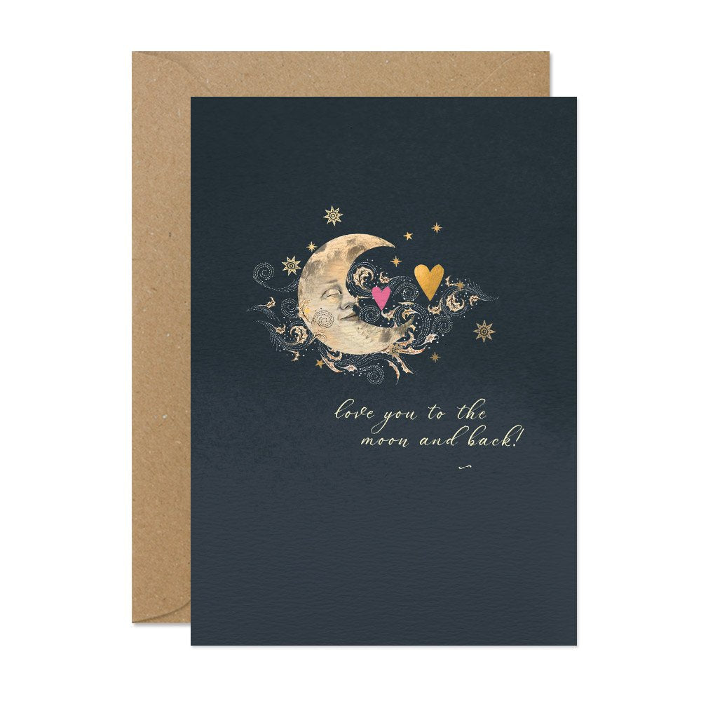 "Love you to the Moon and Back" Greeting Card  | Putti Celebrations 
