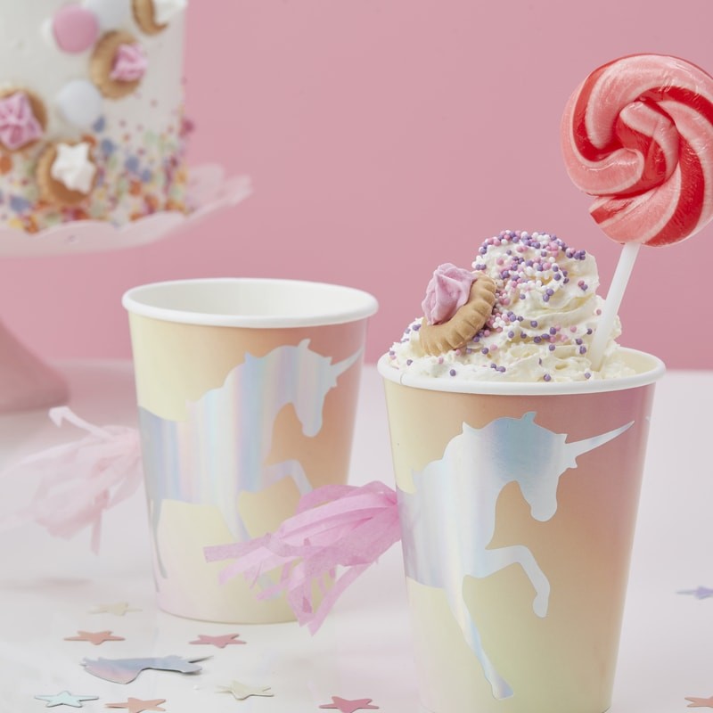 "Make a Wish" Unicorn Tassel Paper Cups