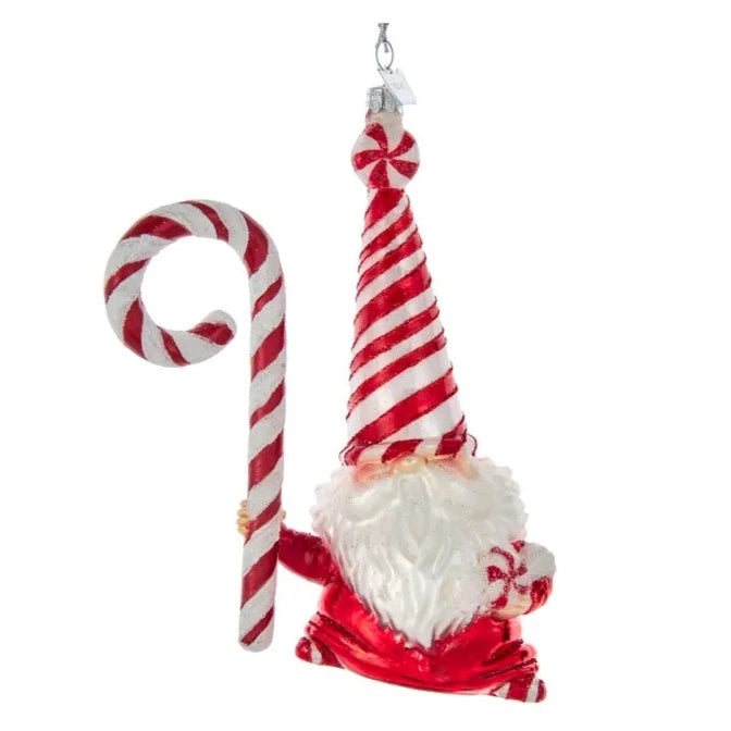 Noble Gems Peppermint Gnome Glass Ornament | Putti Christmas Canada