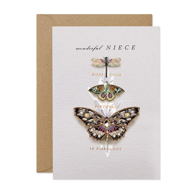 Niece Birthday Butterflies Greeting Card | Putti Celebrations