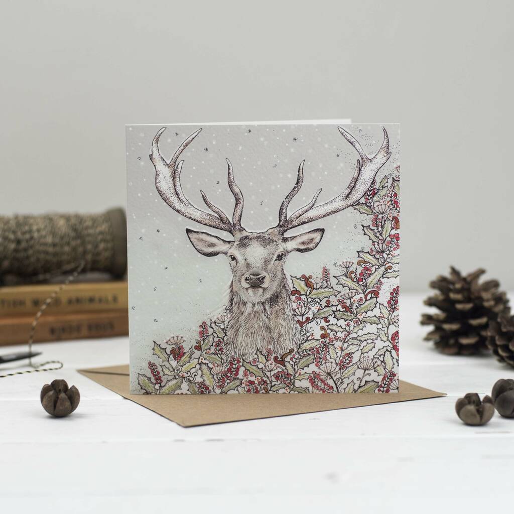Fay's Studio Christmas Deer Greeting Card | Putti Fine Furnishings