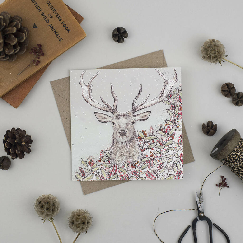 Fay's Studio Christmas Deer Greeting Card | Putti Fine Furnishings