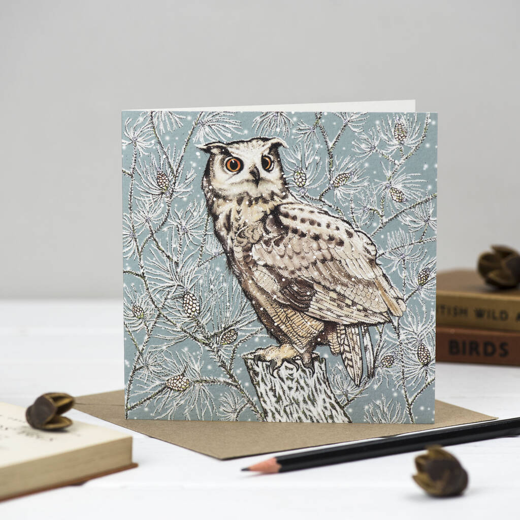 Fay's Studio Eagle Owl Greeting Card | Putti Fine Furnishings