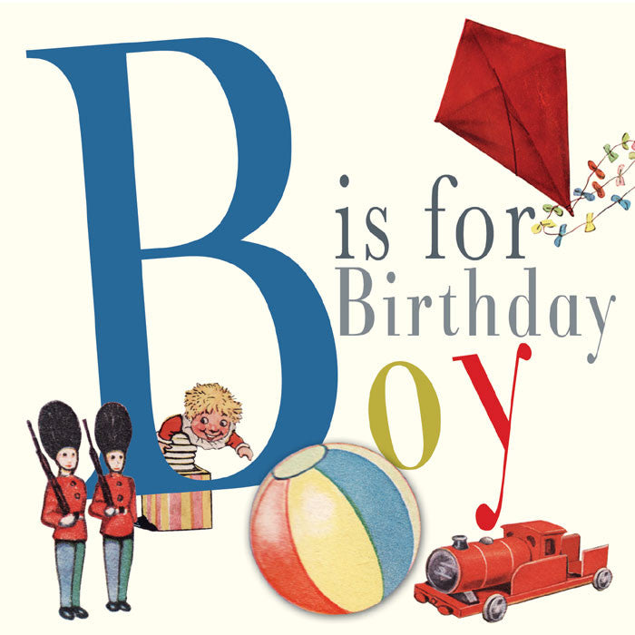 Playtime "B is for Boy" Birthday Card, PC-Powell Craft Uk, Putti Fine Furnishings