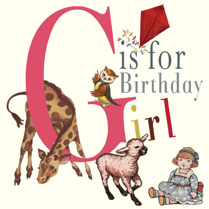 Playtime "G is for Girl" Birthday Card, PC-Powell Craft Uk, Putti Fine Furnishings