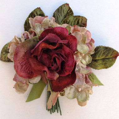 Miss Rose Sister Violet Victorian Rose Posy - Burgundy & Mint Pink, MRSV-Miss Rose Sister Violet, Putti Fine Furnishings