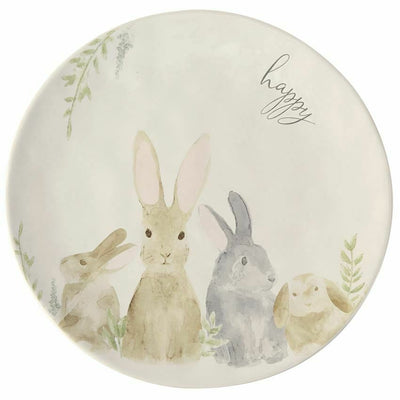 Mud Pie Watercolor Bunny Platter