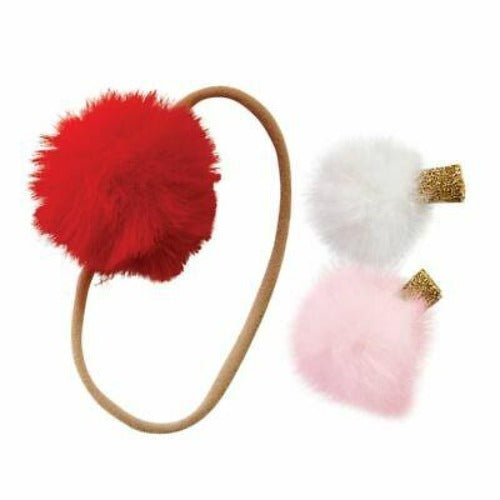 Mud Pie Holiday Puff Headband and Clips