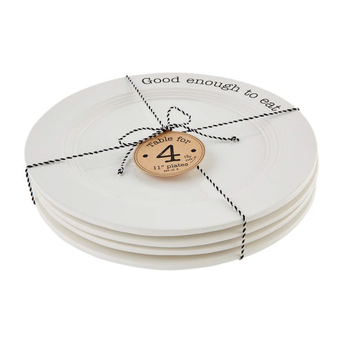 Mud Pie "Table for 4" Dinner Plates | Putti Fine Furnishings